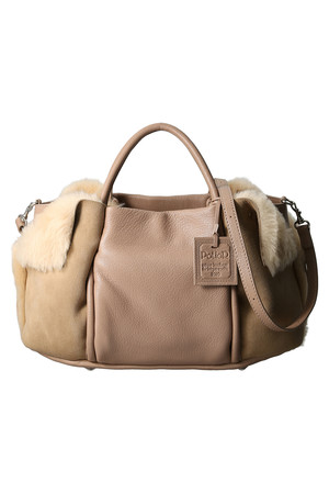  PotioR ポティオール CREMA CITY ムートンコンビミニボストンバッグ サンドベージュ 