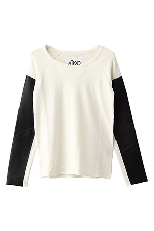  SALE 【80%OFF】 AIKO アイコ バイカラー切替トップス アイボリーxブラック 