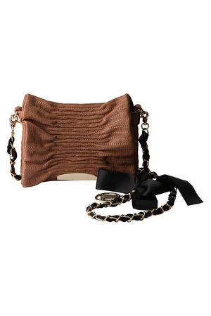  SALE 【50%OFF】 LANVIN en Bleu ランバン オン ブルー リボンクラッチバッグ小 ベージュ 