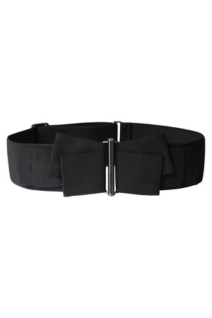  [LANVIN en Bleu ランバン オン ブルー] グログランリボンゴムベルト ブラック 
