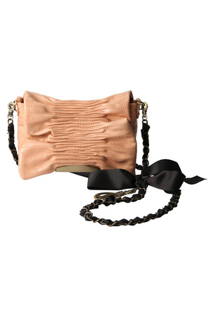  SALE 【30%OFF】 LANVIN en Bleu ランバン オン ブルー リボンクラッチ小 ピンクベージュ 