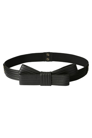  SALE 【50%OFF】 LANVIN en Bleu ランバン オン ブルー 革リボンベルト ブラック 