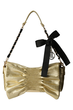  LANVIN en Bleu ランバン オン ブルー リボンクラッチ 大 ゴールド 