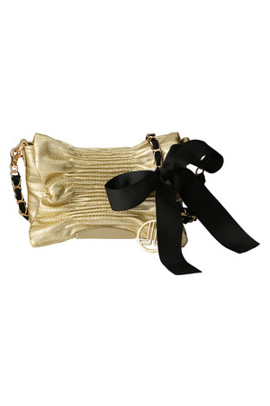  SALE 【30%OFF】 LANVIN en Bleu ランバン オン ブルー リボンクラッチ 小 ゴールド 