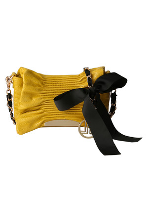  SALE 【30%OFF】 LANVIN en Bleu ランバン オン ブルー リボンクラッチ 小 イエロー 