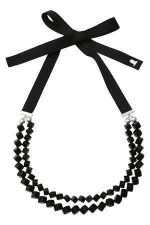  SALE 【51%OFF】 LANVIN en Bleu ランバン オン ブルー アクリルスクエアカットネックレス ブラック 