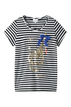  SALE 【30%OFF】 LANVIN en Bleu ランバン オン ブルー 5th anniversaryカップケーキTシャツ ブラック 