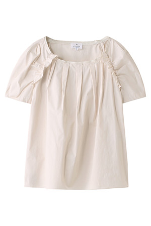  SALE 【30%OFF】 LANVIN en Bleu ランバン オン ブルー ボディシェルクールピンタックブラウス アイボリー 
