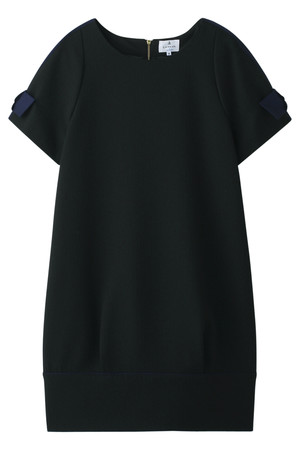  SALE 【30%OFF】 LANVIN en Bleu ランバン オン ブルー ニットジャガード ワンピース ブラックxネイビー 