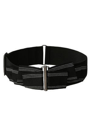  LANVIN en Bleu ランバン オン ブルー メタリックステッチベルト ブラック 