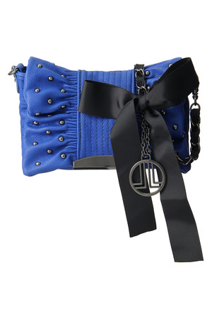  LANVIN en Bleu ランバン オン ブルー スタッズリボンクラッチS ブルー 