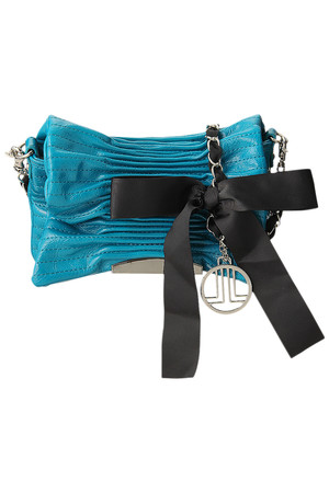  LANVIN en Bleu ランバン オン ブルー リボンクラッチS ブルー 