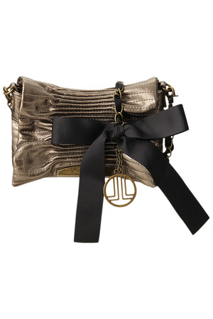  LANVIN en Bleu ランバン オン ブルー リボンクラッチS ブロンズ 