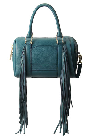  LANVIN en Bleu ランバン オン ブルー フリンジボストンバッグ ブルー 