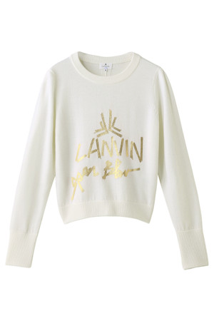  LANVIN en Bleu ランバン オン ブルー メタリックロゴニット ホワイト 