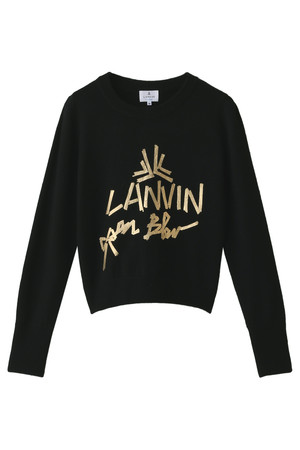  LANVIN en Bleu ランバン オン ブルー メタリックロゴニット ブラック 