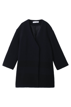  SALE 【70%OFF】 [UNDER BAR RAW. アンダーバーロウ] Melton Wool Flared Coat ネイビー 