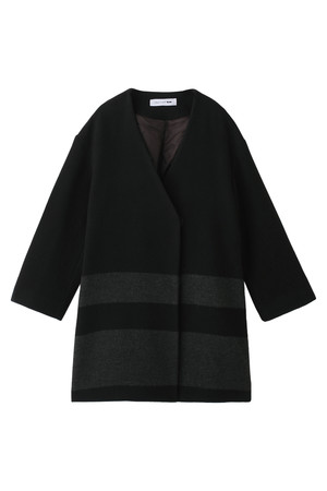  SALE 【50%OFF】 [UNDER BAR RAW. アンダーバーロウ] Melton Wool Flared Coat ブラック 