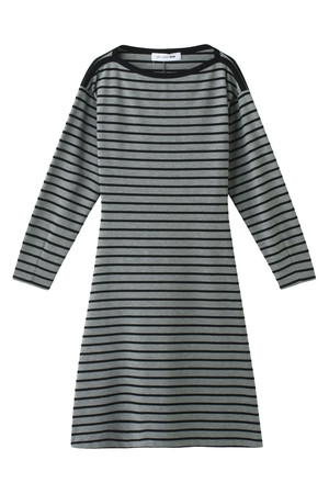 SALE 【70%OFF】 [UNDER BAR RAW. アンダーバーロウ] Ponti Border Dress グレー 