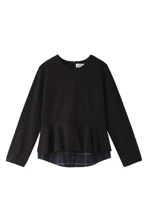  SALE 【50%OFF】 [UNDER BAR RAW. アンダーバーロウ] Check Point Top ブラック 