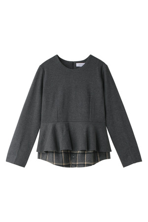  SALE 【50%OFF】 [UNDER BAR RAW. アンダーバーロウ] Check Point Top グレー 