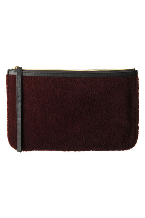  SALE 【50%OFF】 PIERRE HARDY ピエール アルディ ムートンクラッチバッグ バーガンディ 