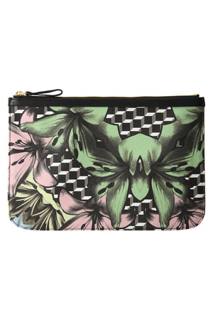  SALE 【40%OFF】 PIERRE HARDY ピエール アルディ フラワーxキューブプリントクラッチバッグ パステル 