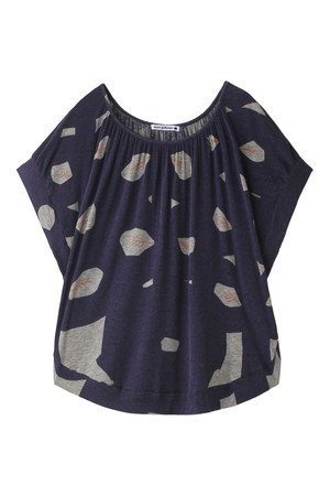  mina perhonen ミナ ペルホネン hana tricot ギャザーカットソー ネイビー 