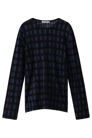  mina perhonen ミナ ペルホネン メンズ（MENS）sora check Tシャツ ネイビー 