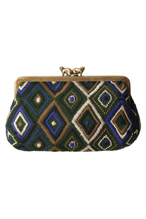  mina perhonen ミナ ペルホネン 【予約販売】cuddle pouch-flower diamond- グリーン 