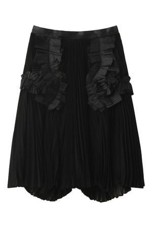  SALE 【40%OFF】 [REKISAMI レキサミ] シフォンプリーツスカート ブラック 