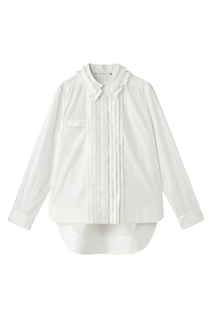  SALE 【40%OFF】 [REKISAMI レキサミ] フリル襟ピンタックシャツ ホワイト 