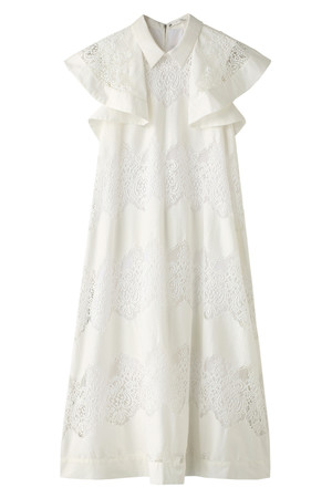  SALE 【40%OFF】 REKISAMI レキサミ レースフリルドレス ホワイト 