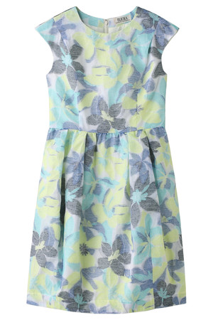  FLICKA フリッカ フラワージャカードワンピース ブルー 