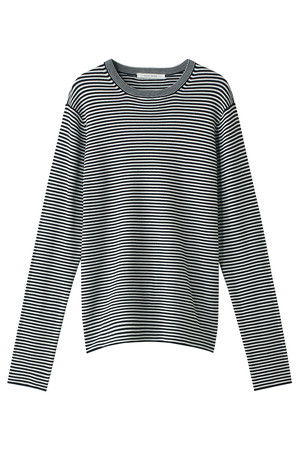  PLAIN PEOPLE プレインピープル メンズ（MENS）コットン丸首ニットプルオーバー ボーダー 