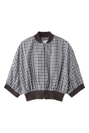  SALE 【50%OFF】 [The Virgnia ザ ヴァージニア] 【Thomas Mason】シャツ地半袖ブルゾン グレー（チェック） 