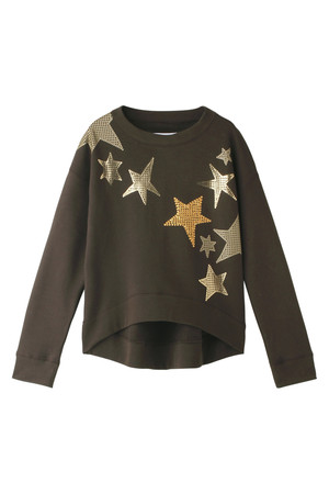  SALE 【30%OFF】 [The Virgnia ザ ヴァージニア] スタープリントスウェット チャコールグレー 