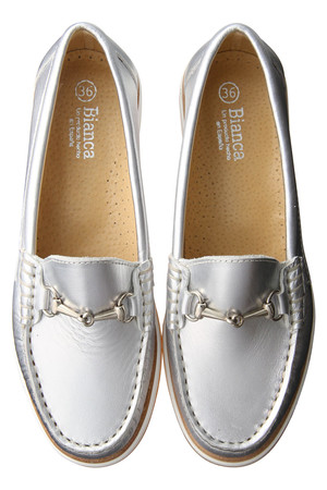  [The Virgnia ザ ヴァージニア] 【BiancaMocasin】メタリックモカシン シルバー 