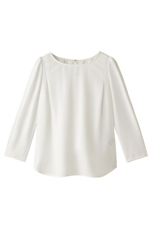  SALE 【70%OFF】 The Virgnia ザ ヴァージニア クルーネックタックブラウス オフホワイト 
