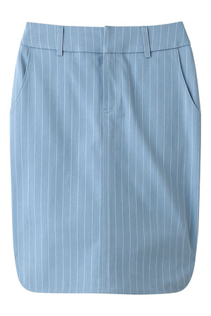  SALE 【50%OFF】 The Virgnia ザ ヴァージニア デニムストライプタイトスカート サックス 