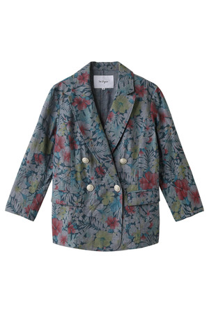  SALE 【50%OFF】 The Virgnia ザ ヴァージニア 花柄ダンガリージャケット ネイビー 