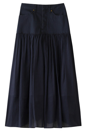  SALE 【50%OFF】 The Virgnia ザ ヴァージニア 切替フレアスカート ネイビー 