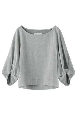  SALE 【25%OFF】 The Virgnia ザ ヴァージニア ポンチボリュームスリーブプルオーバー グレー 