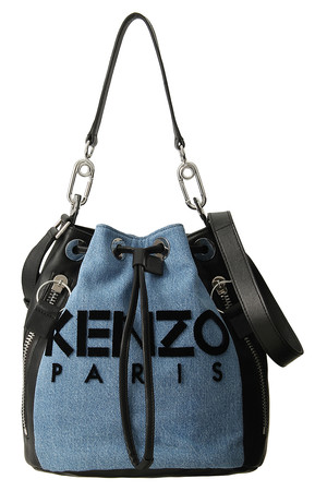  KENZO ケンゾー ロゴ2Way巾着ショルダーバッグ コバルト 