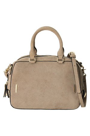  Hashibami ハシバミ スエード2Wayミニボストンバッグ ベージュ 