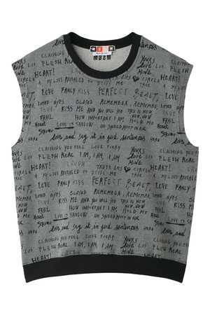  SALE 【50%OFF】 MSGM エムエスジーエム レタードノースリーブスウェット グレー 