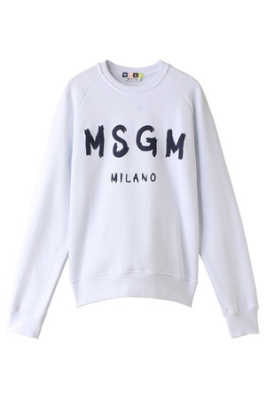  SALE 【50%OFF】 MSGM エムエスジーエム メンズ（MENS）手書きロゴスウェット ホワイトxネイビー 