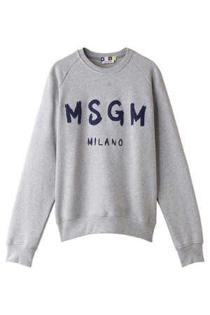  SALE 【50%OFF】 MSGM エムエスジーエム メンズ（MENS）手書きロゴスウェット グレーxネイビー 