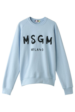  SALE 【50%OFF】 MSGM エムエスジーエム メンズ（MENS）手書きロゴスウェット サックスブルーxブラック 