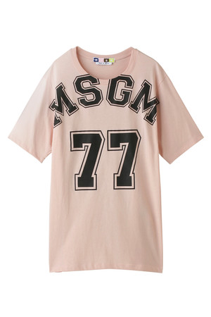  MSGM エムエスジーエム メンズ（MENS）ロゴビッグTシャツ ピンクxブラック 